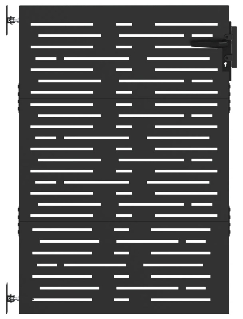 vidaXL Πύλη Κήπου Μαύρο 105 x 125 cm Ατσάλι με Επικάλυψη Πούδρας