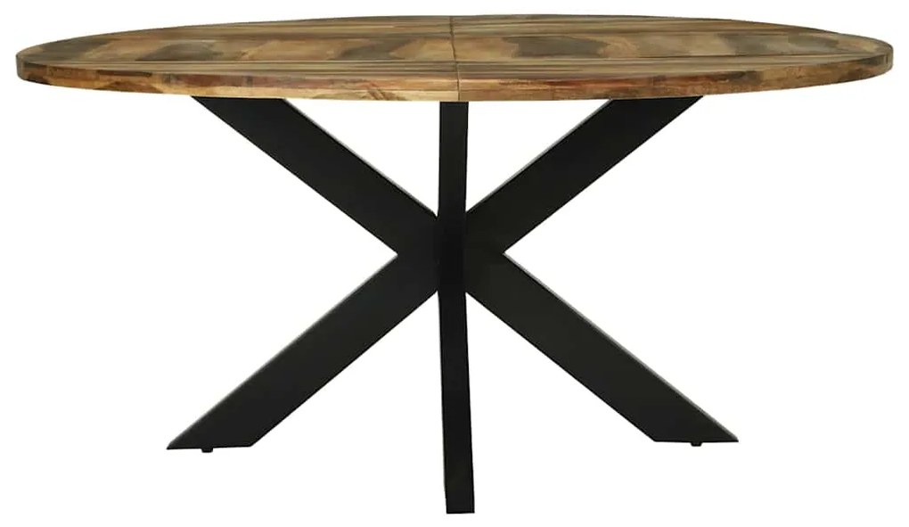 vidaXL Τραπεζαρία Μαύρη δρυς 160 x 160 x 76 cm Μασίφ ξύλο ακακίας