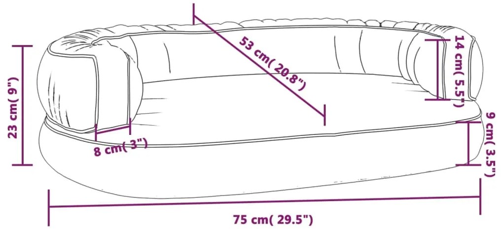 ΕΡΓΟΝΟΜΙΚΟ ΚΡΕΒΑΤΙ ΣΚΥΛΟΥ ΣΚΟΥΡΟ ΜΠΛΕ 75 X 53 ΕΚ. ΣΥΝΘΕΤ. ΔΕΡΜΑ 171314