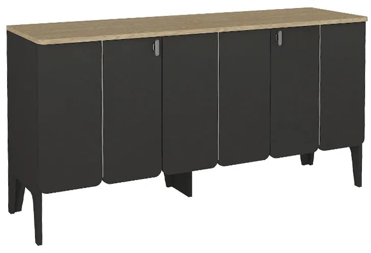 Μπουφές Pedro Megapap χρώμα ανθρακί - rota oak 150x45x75εκ.