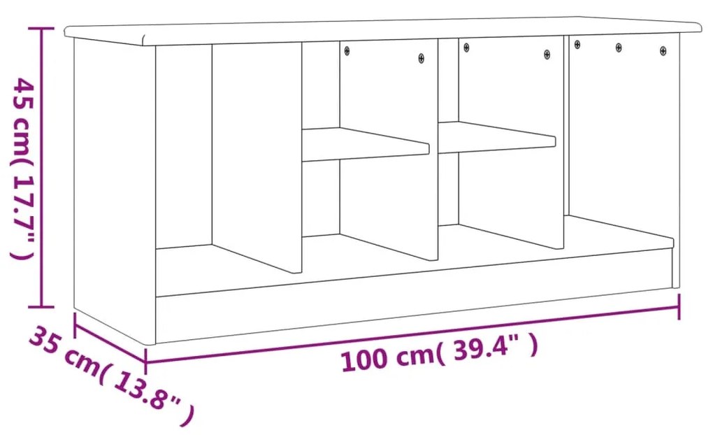 ΠΑΠΟΥΤΣΟΘΗΚΗ ALTA 100 X 35 X 45 ΕΚ. ΑΠΟ ΜΑΣΙΦ ΞΥΛΟ ΠΕΥΚΟΥ 353931