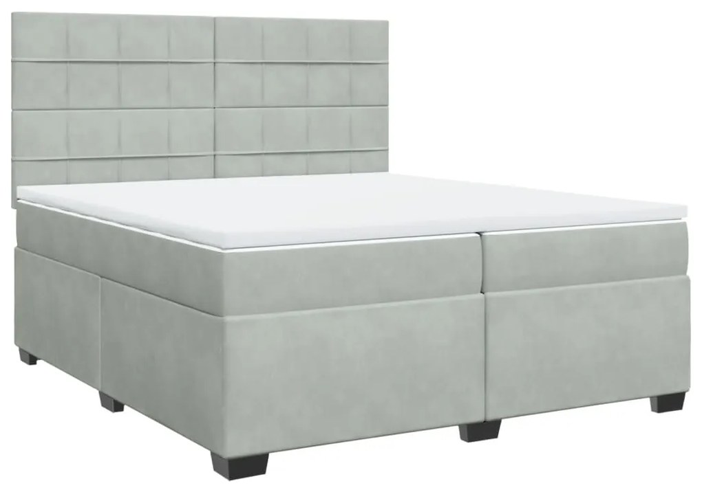 ΚΡΕΒΑΤΙ BOXSPRING ΜΕ ΣΤΡΩΜΑ ΑΝΟΙΧΤΟ ΓΚΡΙ 200X200 ΕΚ. ΒΕΛΟΥΔΙΝΟ 3293302