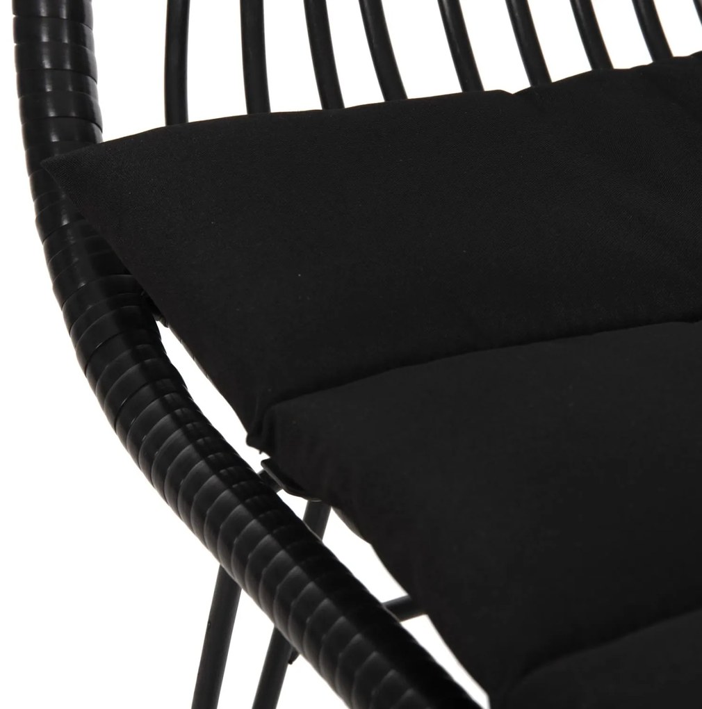 Καρέκλα Πολυθρόνα ALLEGRA C5450.32 Μεταλλική με Μαύρο Wicker &amp; Μαξιλάρι 58x59x82Υεκ. 58x59x82 εκ.