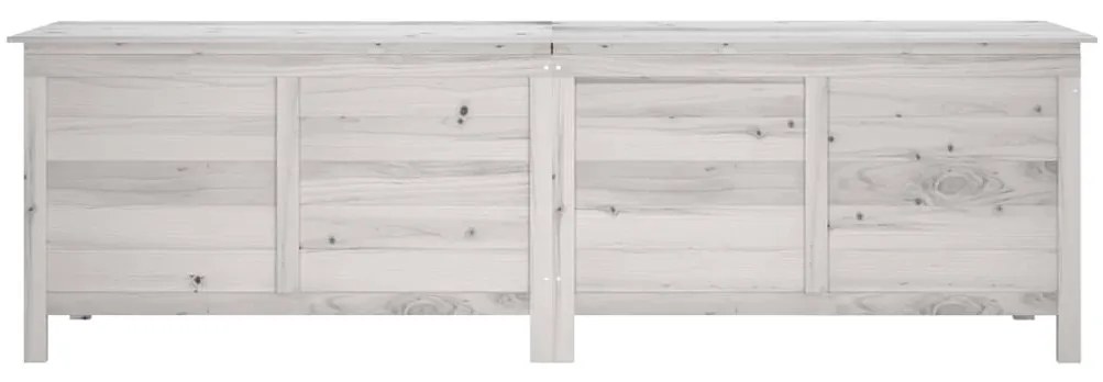 vidaXL Μπαούλο Αποθ. Κήπου Λευκό 198,5x50x56,5εκ Μασίφ Ξύλο Ελάτης