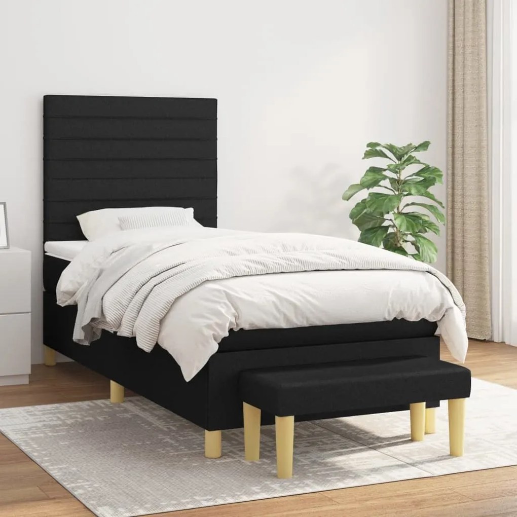 ΚΡΕΒΑΤΙ BOXSPRING ΜΕ ΣΤΡΩΜΑ ΜΑΥΡΟ 90X200 ΕΚ. ΥΦΑΣΜΑΤΙΝΟ 3137207