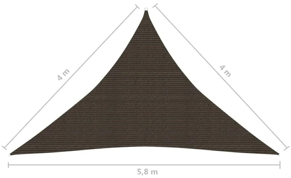 Πανί Σκίασης Καφέ 4 x 4 x 5,8 μ. από HDPE 160 γρ./μ² - Καφέ