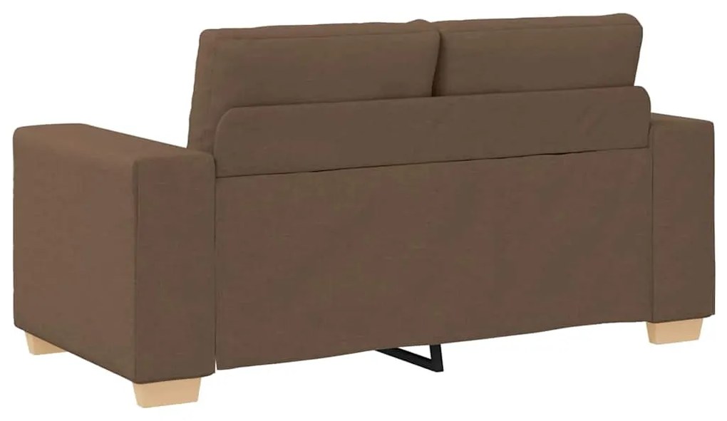 vidaXL Καναπές 2 pcs Καφέ Ύφασμα μείγματος λινών