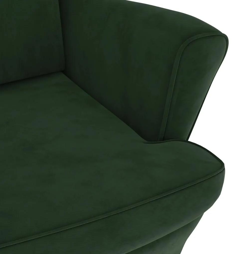 Πολυθρόνα Σκούρο Πράσινο Βελούδινη - Πράσινο