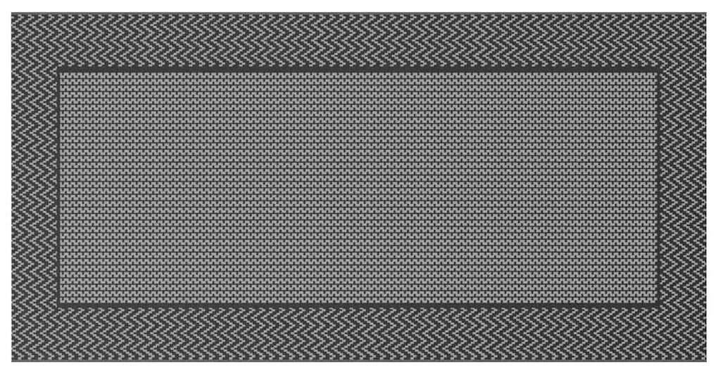 vidaXL Χαλί εξωτερικού χώρου Μαύρο και γκρι 250 x 500 cm PP