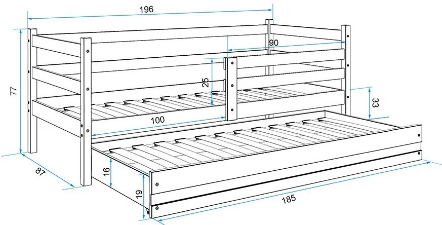 Κρεβάτι Puzzle II-Λευκό-200 x 90