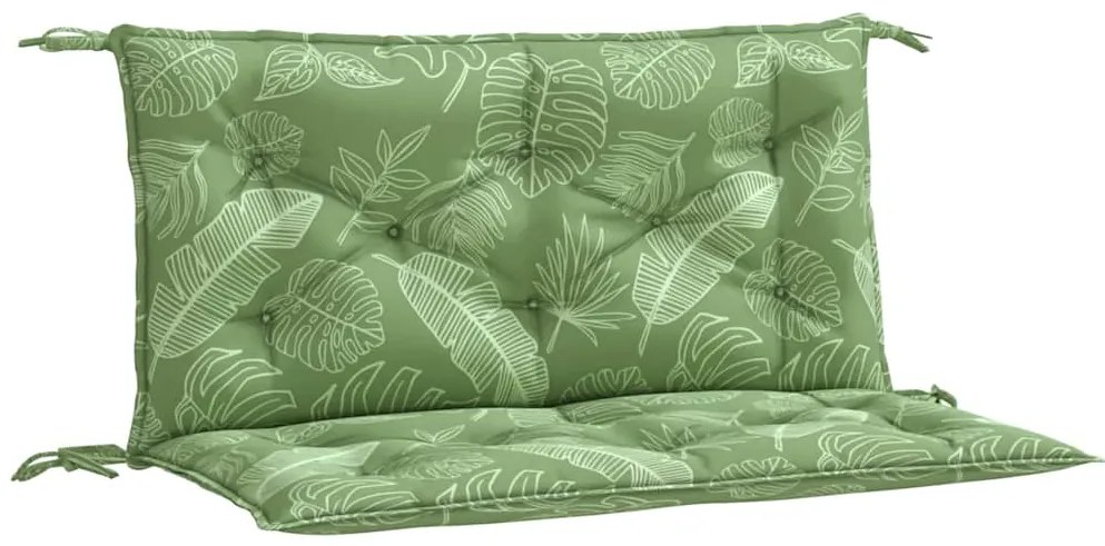vidaXL Μαξιλάρια Πάγκου Κήπου 2 τεμ. Σχέδιο Φύλλων 100x50x7 εκ. Ύφασμα