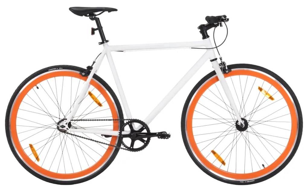vidaXL Ποδήλατο Μονής Ταχύτητας Λευκό και Πορτοκαλί 700c 55 εκ.