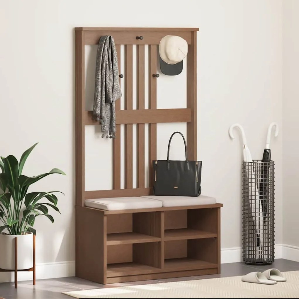 vidaXL Δέντρο χωλ "SANDNES" 87x40x159,5 εκ. Πεύκο μασίφ ξύλο