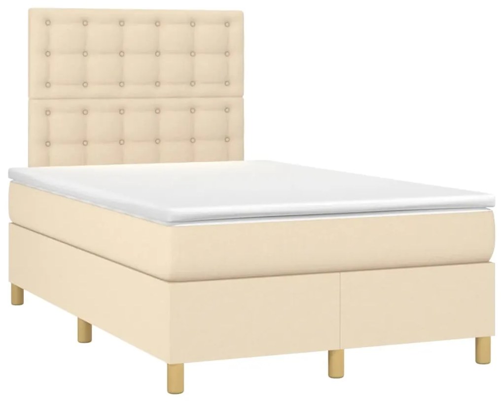 ΚΡΕΒΑΤΙ BOXSPRING ΜΕ ΣΤΡΩΜΑ ΚΡΕΜ 120X190 ΕΚ. ΥΦΑΣΜΑΤΙΝΟ 3269963