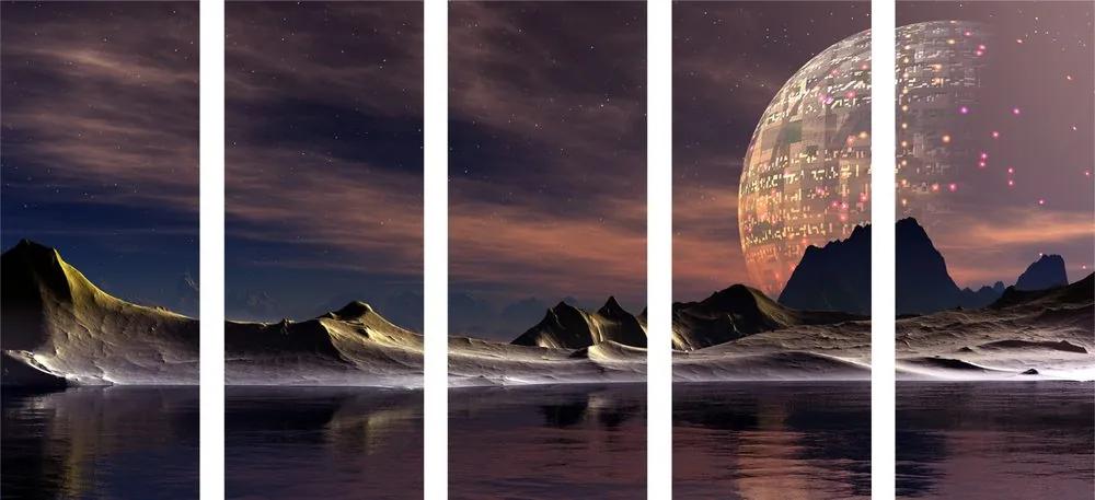 Φουτουριστικός πλανήτης εικόνας 5 μερών - 100x50