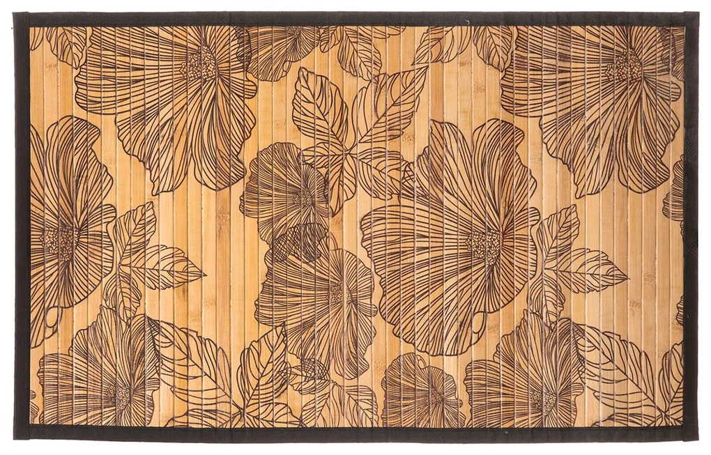 Πατάκι Μπάνιου Bamboo (50x80) F-V Black Flora 174701A