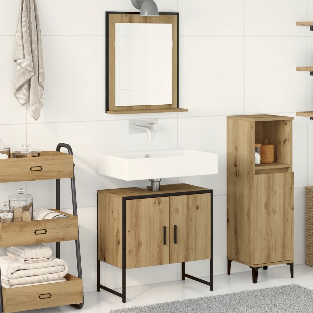 vidaXL Σετ Ντουλάπας Μπάνιου 2 Τεμαχίων Artisan Oak από Επεξεργασμένο Ξύλο