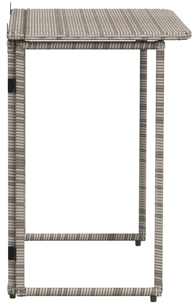 Πτυσσόμενο τραπέζι κήπου γκρι 90x51x75 cm Poly Rattan - Γκρι