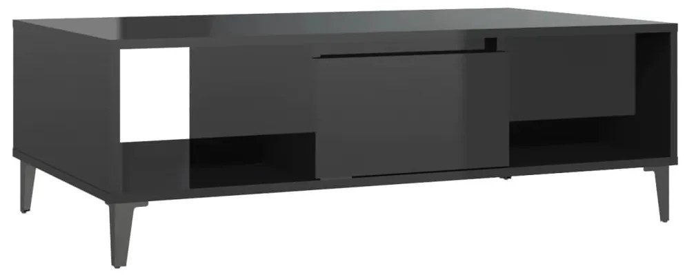 vidaXL Τραπεζάκι Σαλονιού Γυαλιστερό Λευκό 103,5x60x35 εκ. Επεξ. Ξύλο