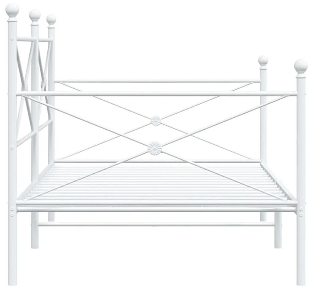 vidaXL Κρεβάτι ημέρας χωρίς στρώμα Λευκό 107x203 cm Ατσάλι