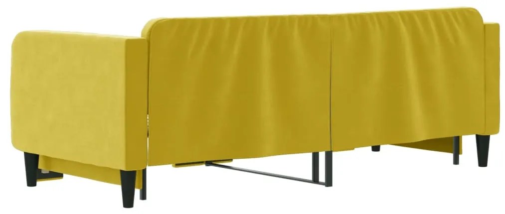 vidaXL Καναπές Κρεβάτι Συρόμενος Κίτρινος 90 x 200 εκ. Βελούδινος