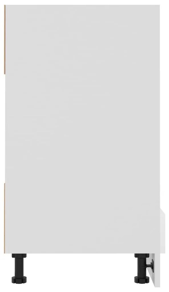 vidaXL Ντουλάπι για Φούρνο Γυαλιστερό Λευκό 60x46x81,5 εκ. Μοριοσανίδα