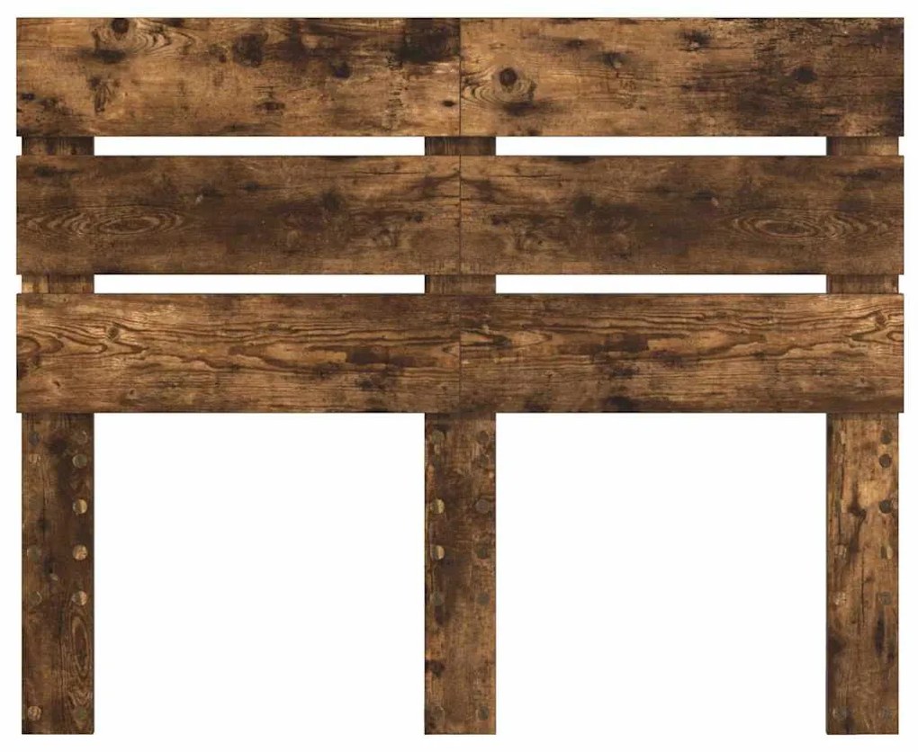 vidaXL Κεφαλάρι με κεφαλάρι Καπνιστό Δρύς 135 cm Επεξεργασμένο ξύλο