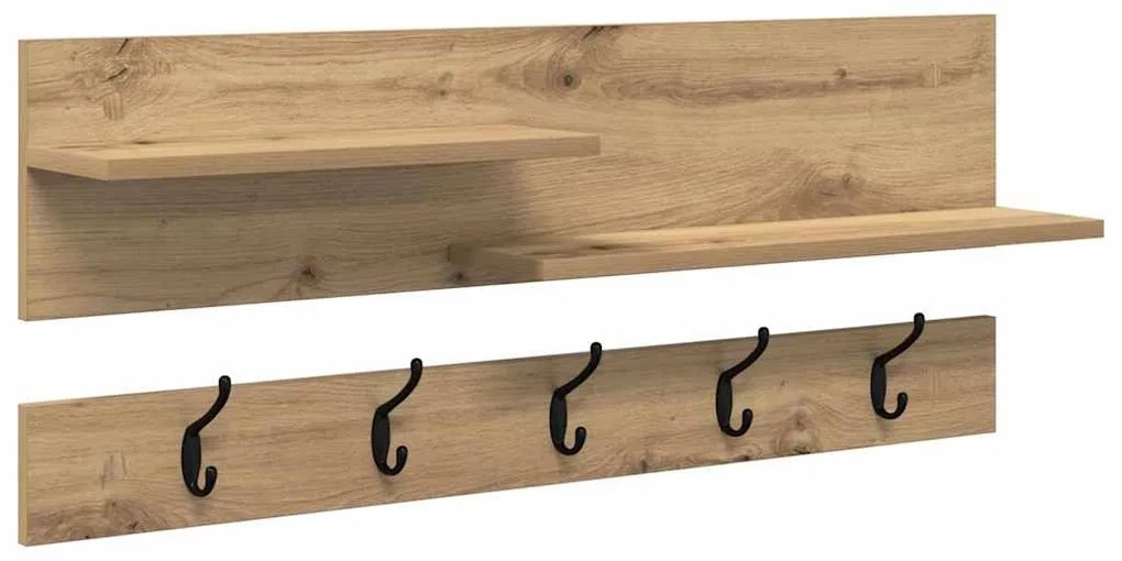 vidaXL Τοίχου Κρεμάστρα με ράφι artisan δρυς 90 x 15 x 36 εκ.