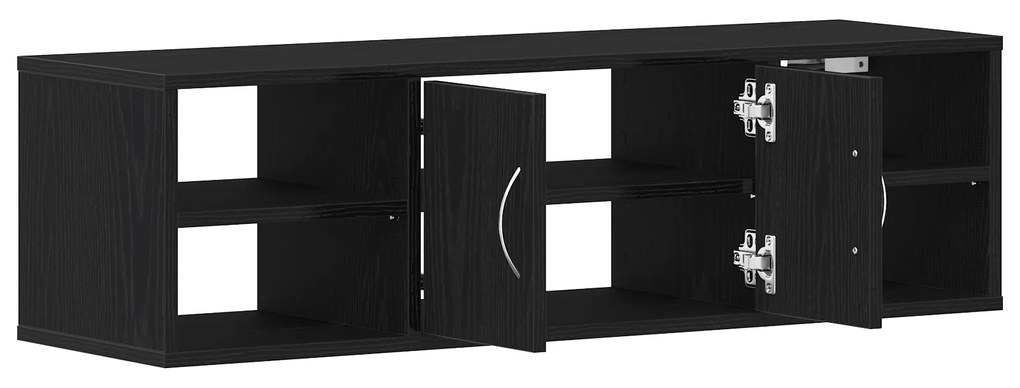 vidaXL Επιτοίχια Ράφα Μαύρη Δρυς 140x41x75 εκ. Επεξεργασμένο Ξύλο