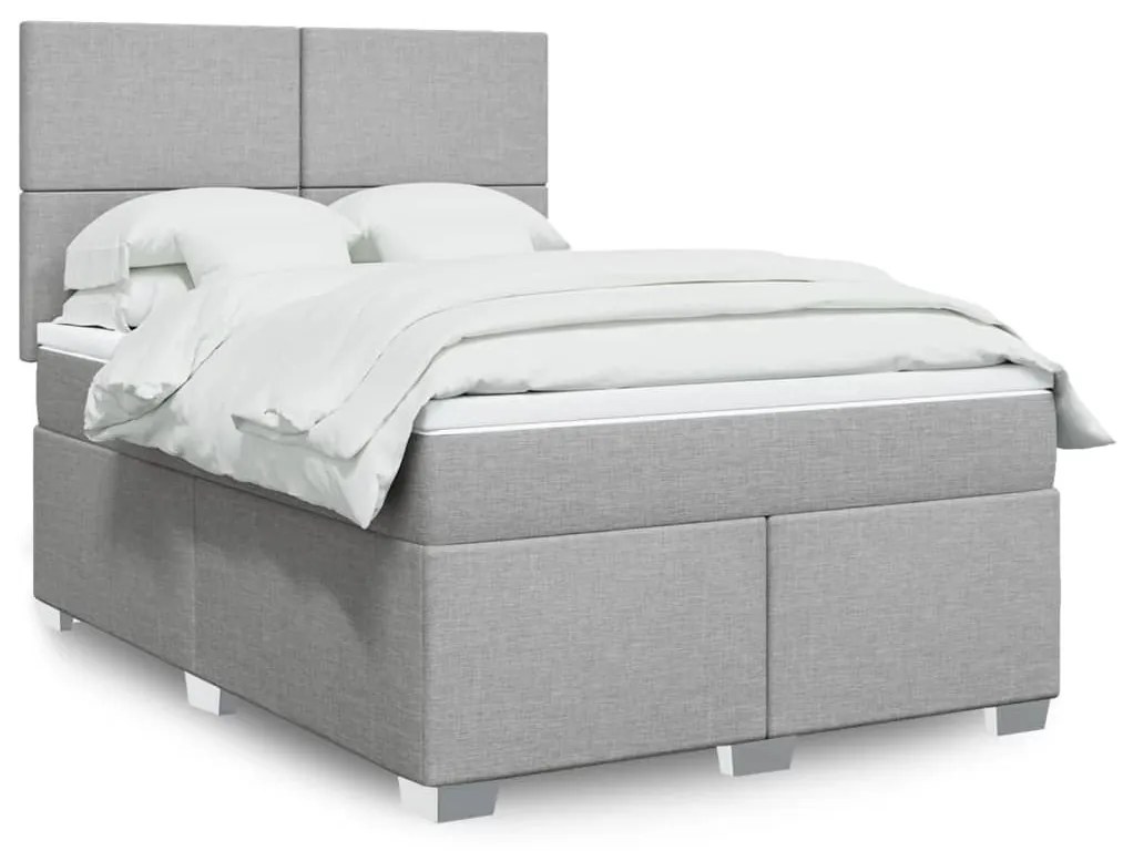 ΚΡΕΒΑΤΙ BOXSPRING ΜΕ ΣΤΡΩΜΑ ΑΝΟΙΧΤΟ ΓΚΡΙ 140X200 ΕΚ. ΥΦΑΣΜΑΤΙΝΟ 3292804