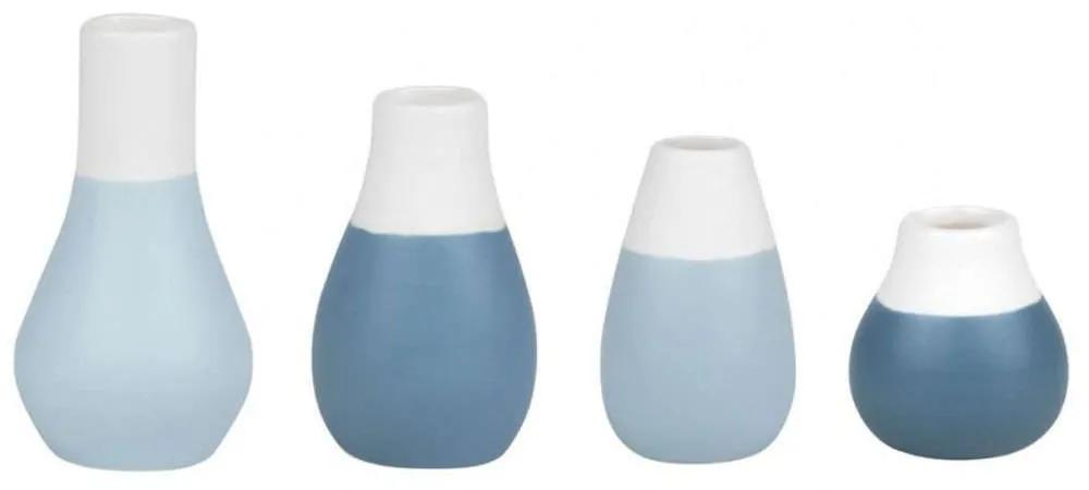 Βάζα Pastels (Σετ 4Τμχ) LBTRD0014475 4/8,5cm White-Blue Raeder Πορσελάνη,Γυαλί