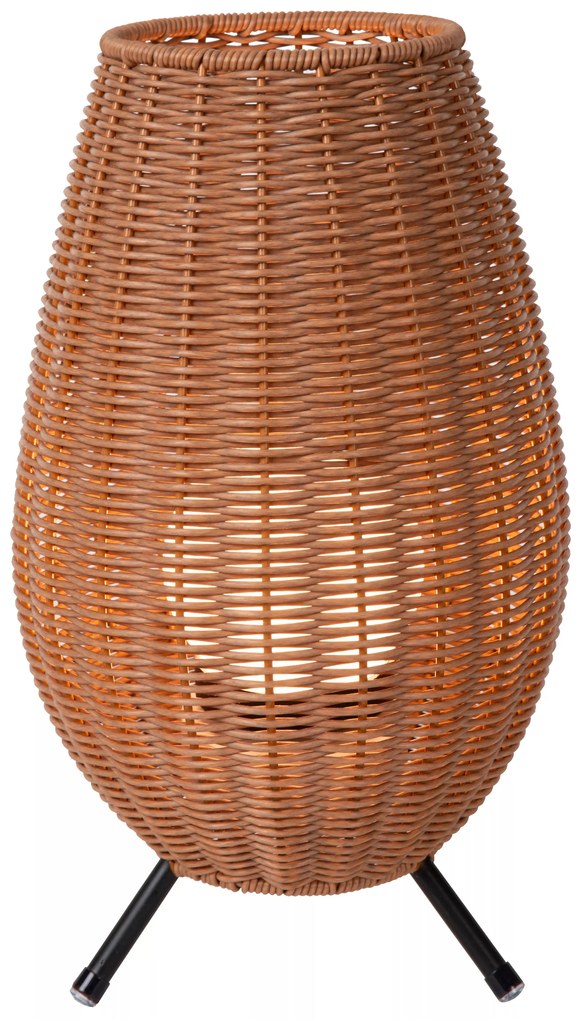 Φωτιστικό Επιτραπέζιο Lucide 03843-36-72 COLIN IP44 Ξύλο Φυσικό χρώμα (Wood Natural Finish)|Μαύρο Ματ (Black Mat) 3000 K