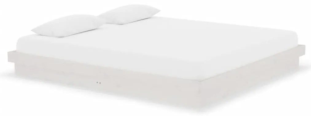 vidaXL Πλαίσιο Κρεβατιού Λευκό 180 x 200 εκ. Μασίφ Ξύλο Super King