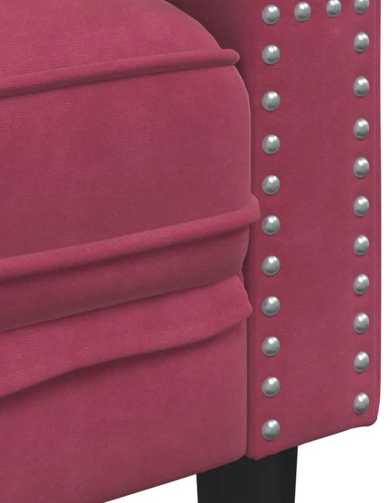 vidaXL Πολυθρόνα Chesterfield Μπορντό Βελούδινη