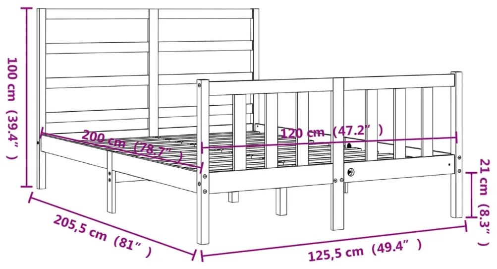 ΠΛΑΙΣΙΟ ΚΡΕΒΑΤΙΟΥ ΜΕ ΚΕΦΑΛΑΡΙ ΜΑΥΡΟ 120X200 ΕΚ. ΜΑΣΙΦ ΞΥΛΟ 3191905