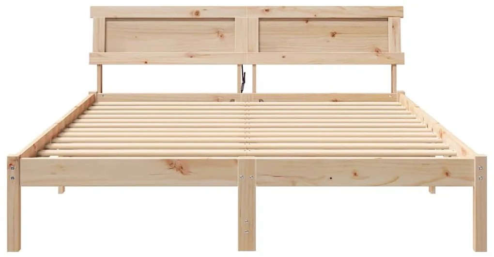 vidaXL Σκελετός Κρεβατιού Καφέ 140 x 200 cm Μασίφ ξύλο πεύκου