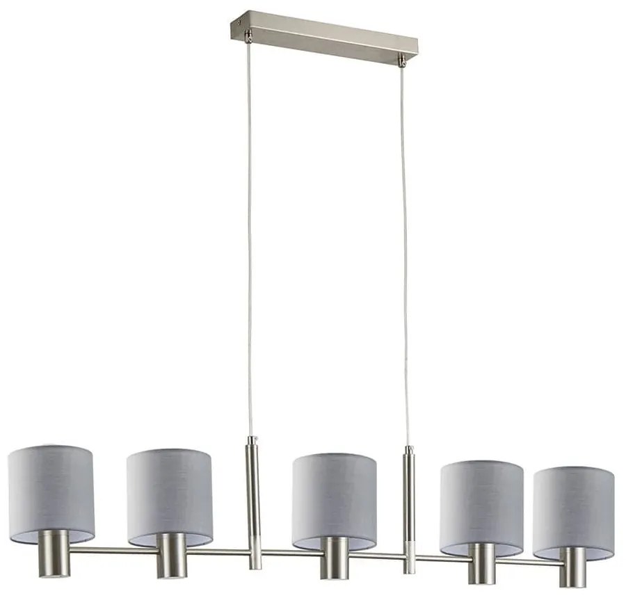 Φωτιστικό Οροφής - Ράγα Adept 77-8291 109x14x120cm 5xE27 60W Nickel-Grey Homelighting