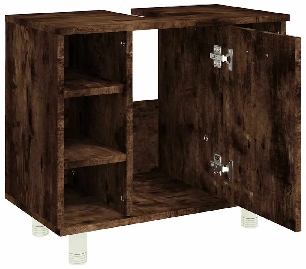 vidaXL Ντουλάπι Μπάνιου Καπνιστή Δρυς 60x32x53,5 εκ Επεξεργασμένο Ξύλο