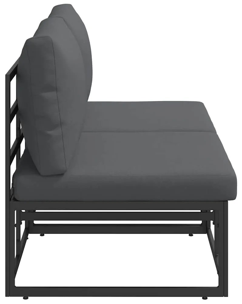 vidaXL Εξωτερικά Έπιπλα 2 pcs Μαύρο 70 x 71,5 x 71 εκ Μέταλλο