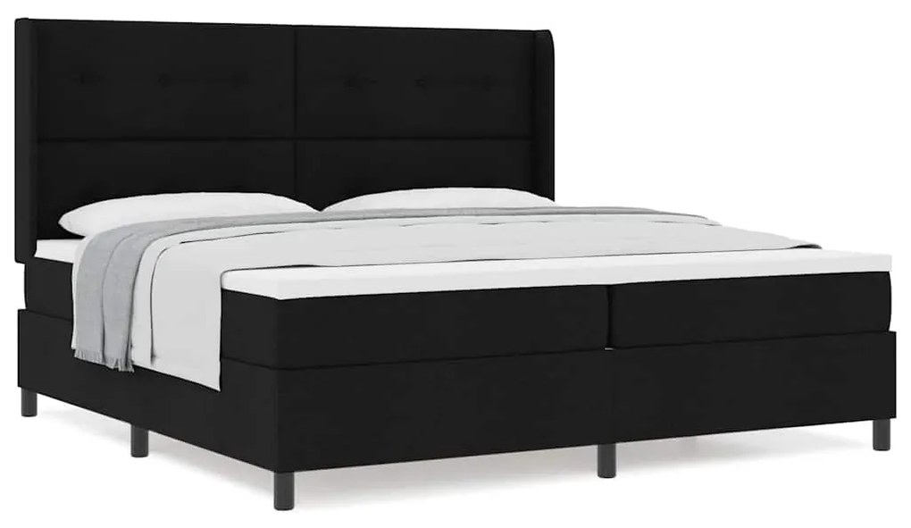 vidaXL Κρεβάτι με ελατήρια με στρώμα Μαύρο 200 x 200 cm ύφασμα