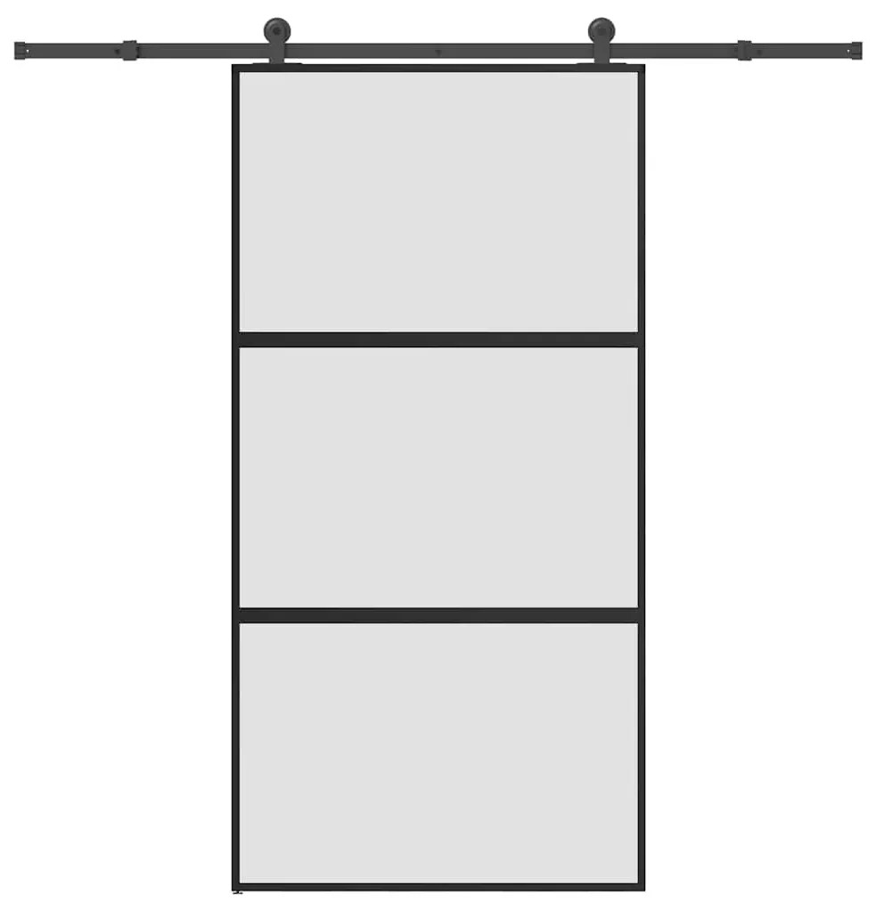 vidaXL Συρόμενη πόρτα με σετ υλικού 102,5x205 cm από γυαλί&Αλουμίνιο