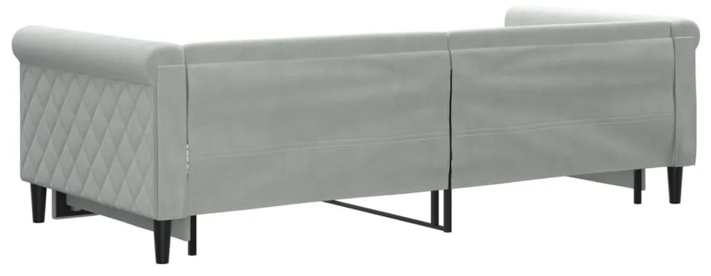 vidaXL Καναπές Κρεβάτι Συρόμενος Ανοιχτό Γκρι 90 x 200 εκ. Βελούδινος