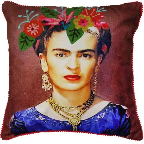 Μαξ. Frida Μπορντώ 45x45εκ. Κεντημένο