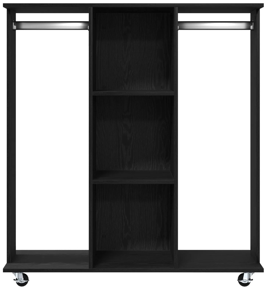vidaXL Ντουλάπα με Ρόδες Μαύρη Δρυς 102x38x110 εκ Επεξεργασμένο Ξύλο