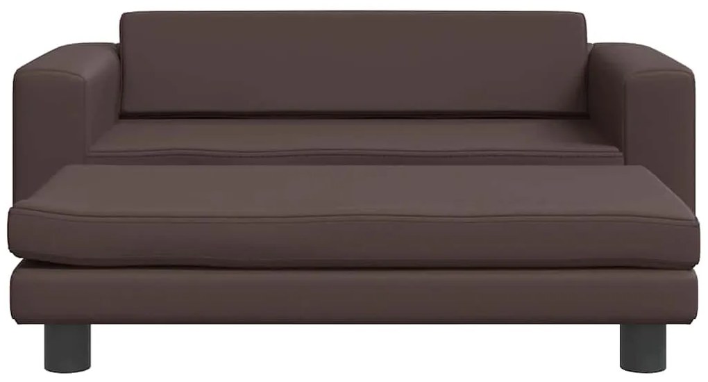 vidaXL Κρεβάτι Σκύλου με Προέκταση Καφέ 100x50x30 εκ. Συνθετικό Δέρμα