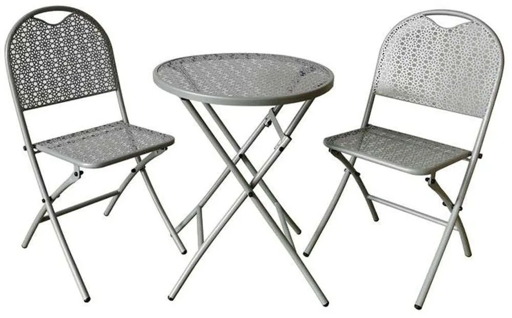 Τραπεζαρία Κήπου Edgar (Σετ 3Τμχ) 0030-223-011 60x60x72cm Grey Two Seater