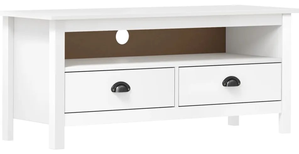 vidaXL Έπιπλο Τηλεόρασης Hill Λευκό 110x40x47 εκ. Ξύλο Πεύκου