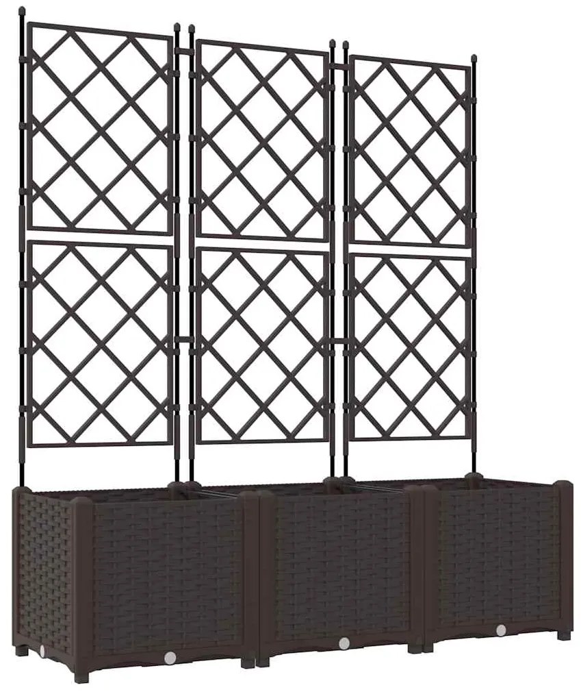 vidaXL Γλάστρα Κήπου 3 pcs Καφέ 120 x 40 x 143 εκ. Ατσάλι