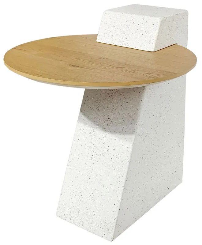 ASSYMETRON SIDE TABLE ΦΥΣΙΚΟ ΓΚΡΙ ΑΝΟΙΧΤΟ 51x51xH51cm - 04-0971