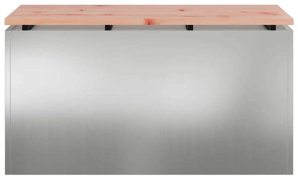 vidaXL Παγκάκι κήπου Ασημί 80 x 40 x 43 εκ Γαλβανισμένος χάλυβας